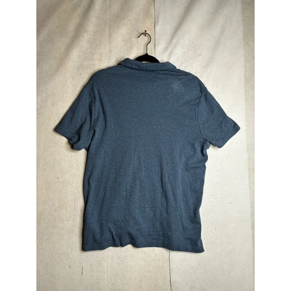 Banana Republic Mens Blue Heathered‎ Cotton Short Sleeve Polo Shirt Large 158896